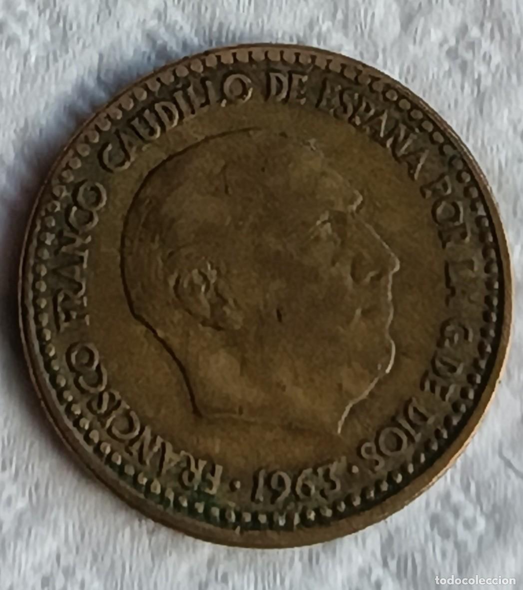 Monedas Franco: Peseta 1963 estrella 65 - Foto 2