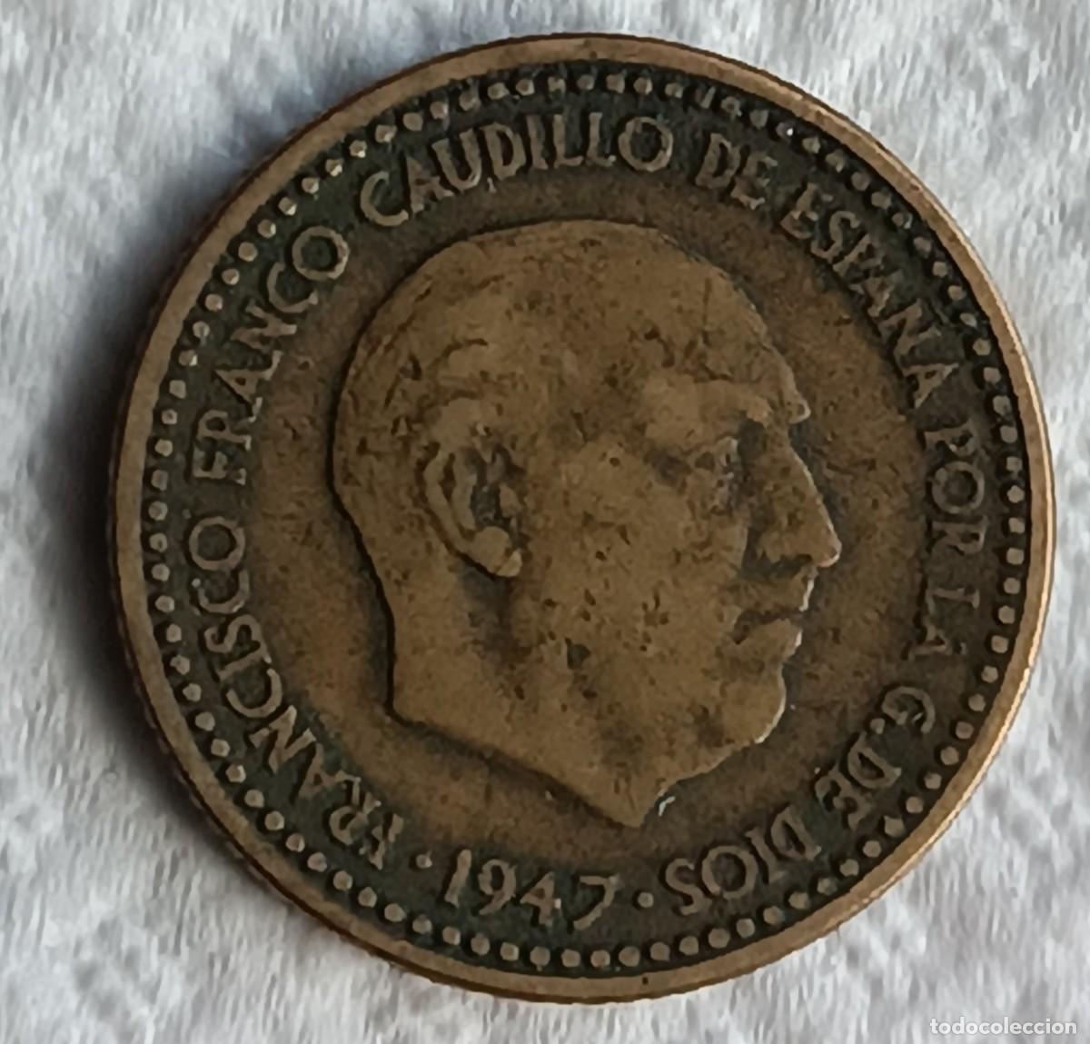 Monedas Franco: Peseta 1947 estrella 51 - Foto 2