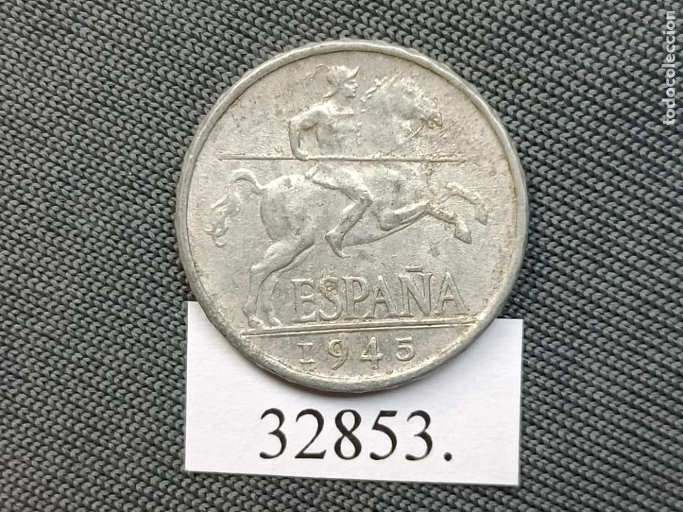 Monedas Franco: Espa&ntilde;a, 5 c&eacute;ntimos 1945, Franco - Foto 3