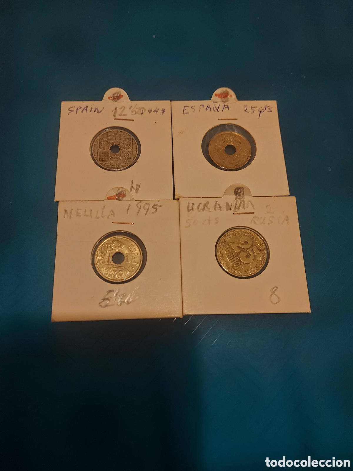 Monedas Franco: 3Espa&ntilde;a y 1 Ucrania - Foto 1