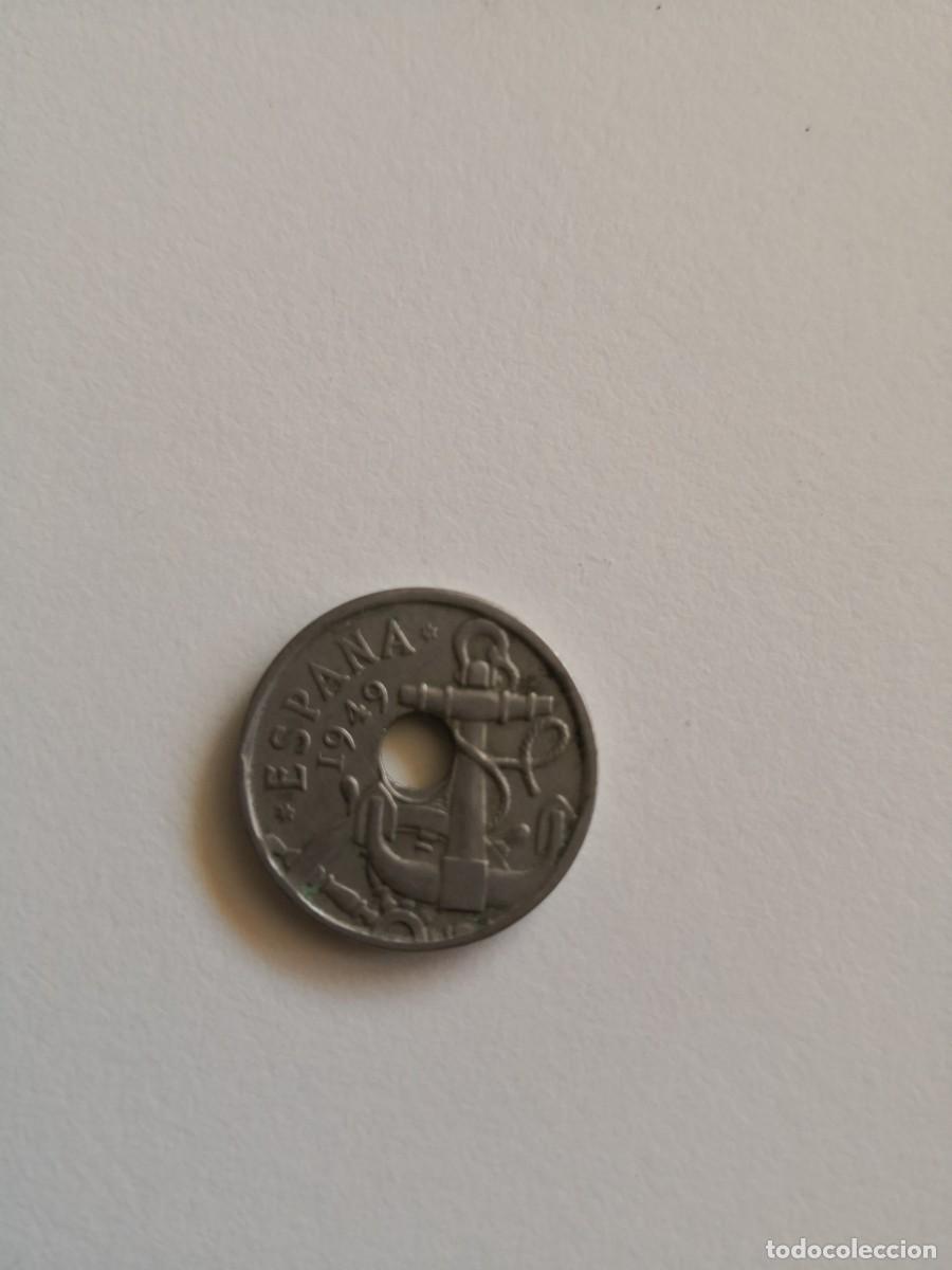 Monedas Franco: Error MONEDA 50 CENTIMOS 1949 ERROR TALADRO DESPLAZADO - Foto 2