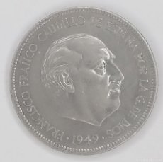 Monedas Franco: MONEDA DE 5 PESETAS 1949, MADRID, ESTRELLAS 19 51, MUY RARA, NUEVA SIN CIRCULAR