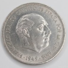 Monedas Franco: MONEDA DE 5 PESETAS 1949, MADRID, ESTRELLAS 19 52, MUY MUY RARA, NUEVA SIN CIRCULAR