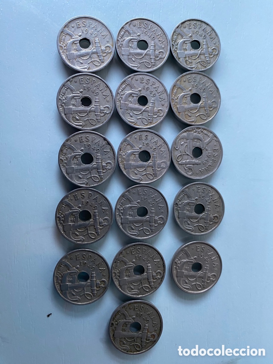 Monedas Franco: 16 MONEDAS DE 50 C&Eacute;NTIMOS ANO 1949 - Foto 1