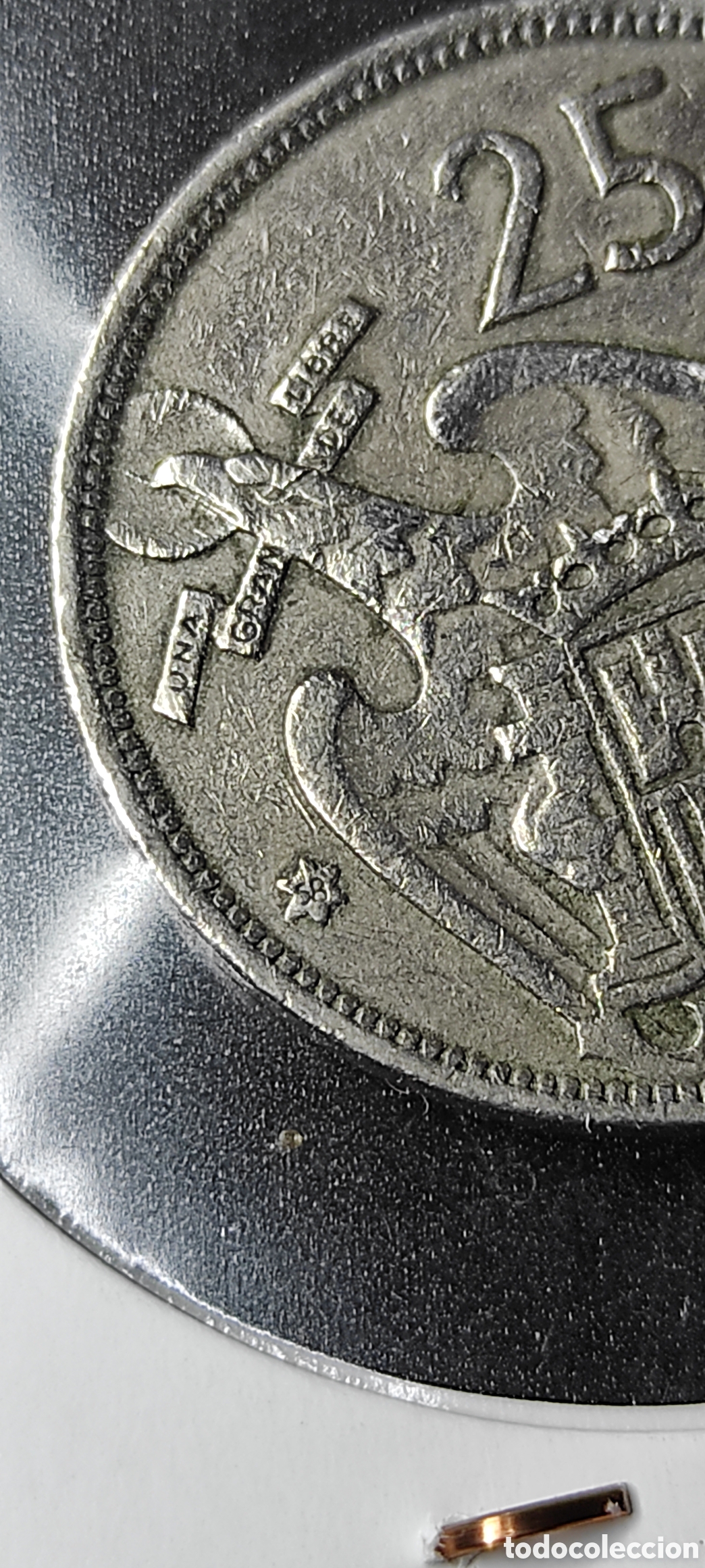 Monedas Franco: Moneda de 25 pesetas 1957 *58 EBC - Foto 3