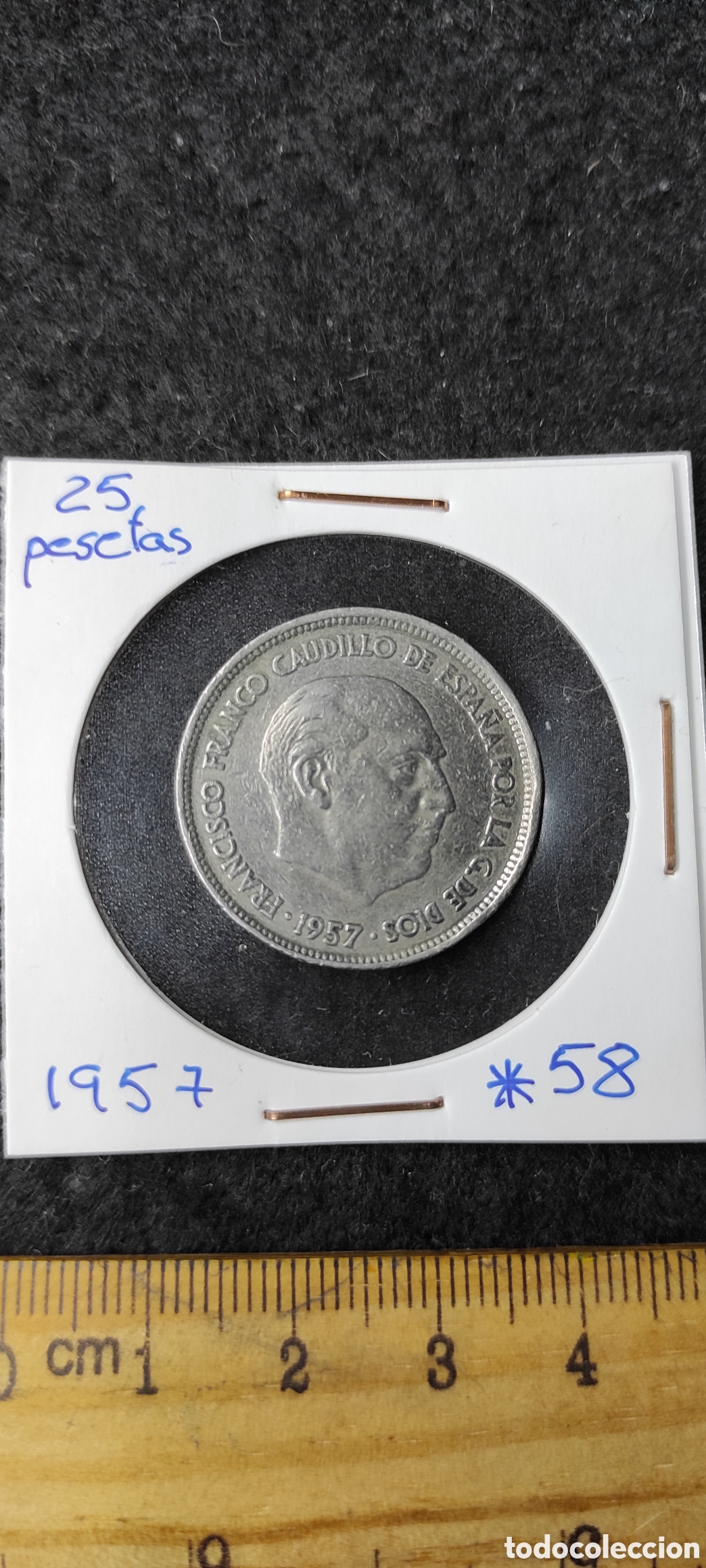 Monedas Franco: Moneda de 25 pesetas 1957 *58 EBC - Foto 1