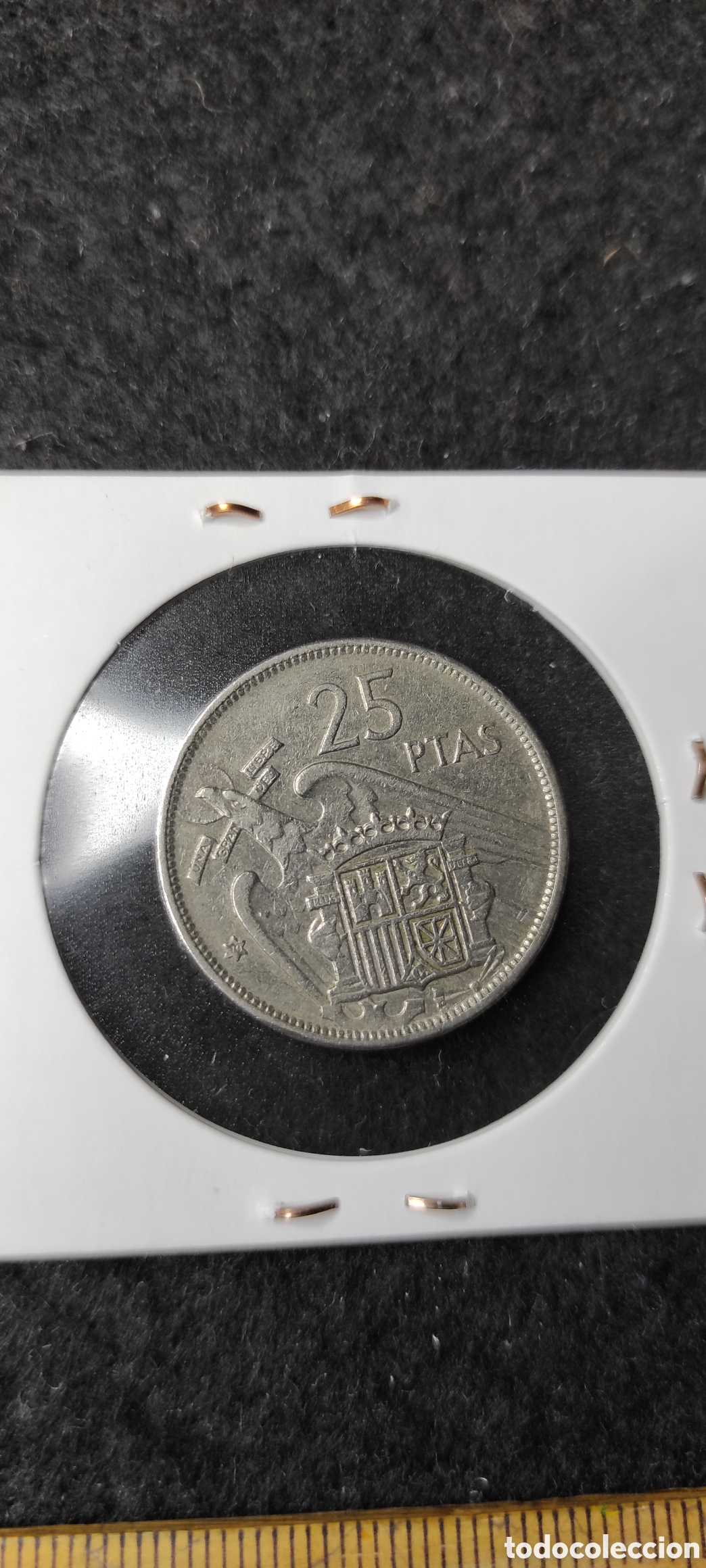Monedas Franco: Moneda de 25 pesetas 1957 *70 - Foto 2