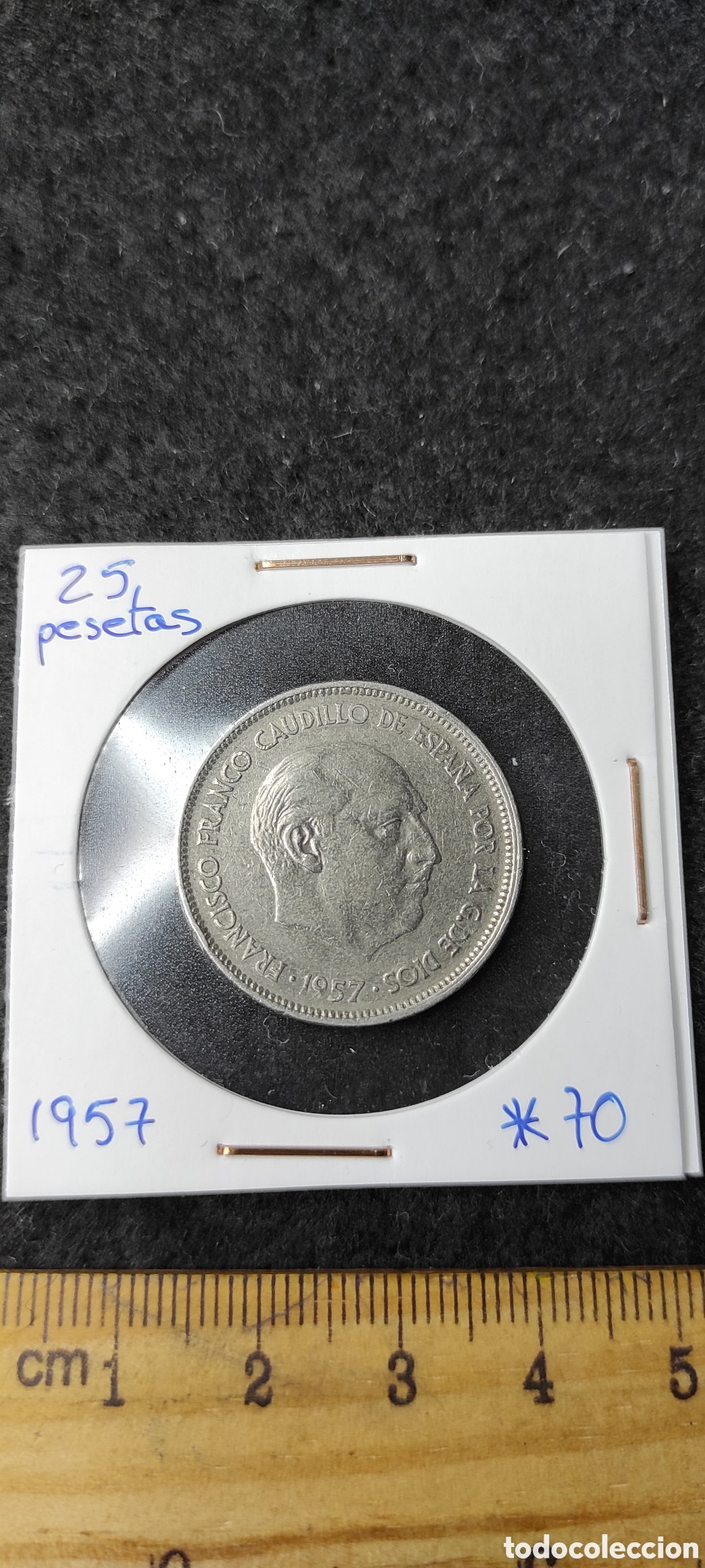 Monedas Franco: Moneda de 25 pesetas 1957 *70 - Foto 1