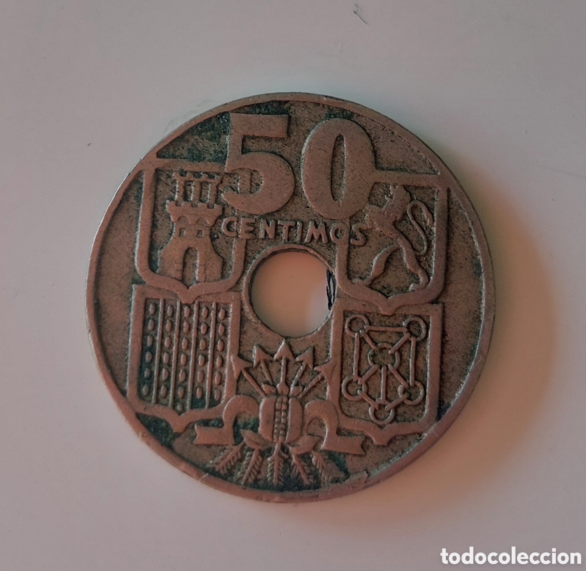 Monedas Franco: Moneda Espa&ntilde;a 50 centimos 1949 - Foto 2