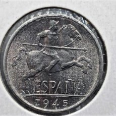 Monedas Franco: ESPAÑA 10 CÉNTIMOS 1945 VARIANTE SIN CIRCULAR - LOTE 7249