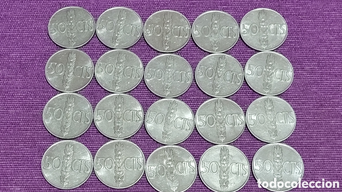 Monedas Franco: Monedas 50 centimos Francisco Franco - Foto 2