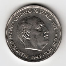 Monedas Franco: ESPAÑA 5 PESETAS NIQUEL 1949 ESTRELLA 49 FRANCISCO FRANCO