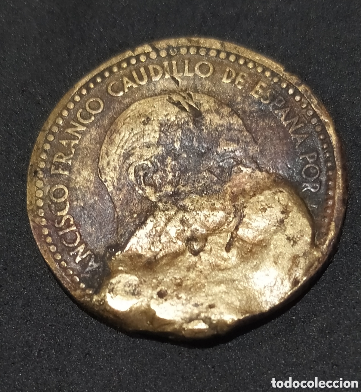 Monedas Franco: Peseta con gran exceso de material - Foto 1
