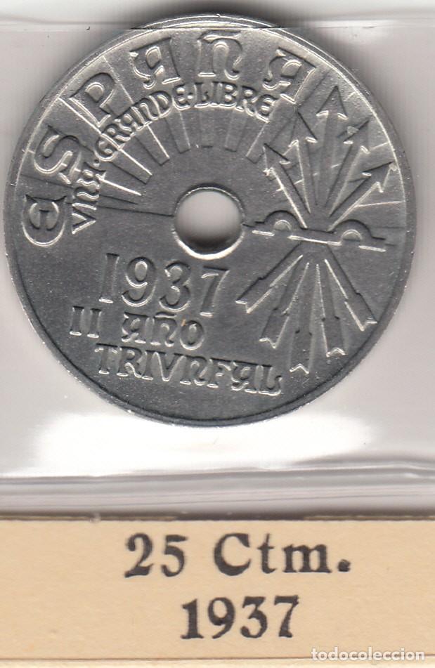 Monedas Franco: ESTADO ESPA&Ntilde;OL: 25 CENTIMOS 1937 - SIN CIRCULAR - Foto 1