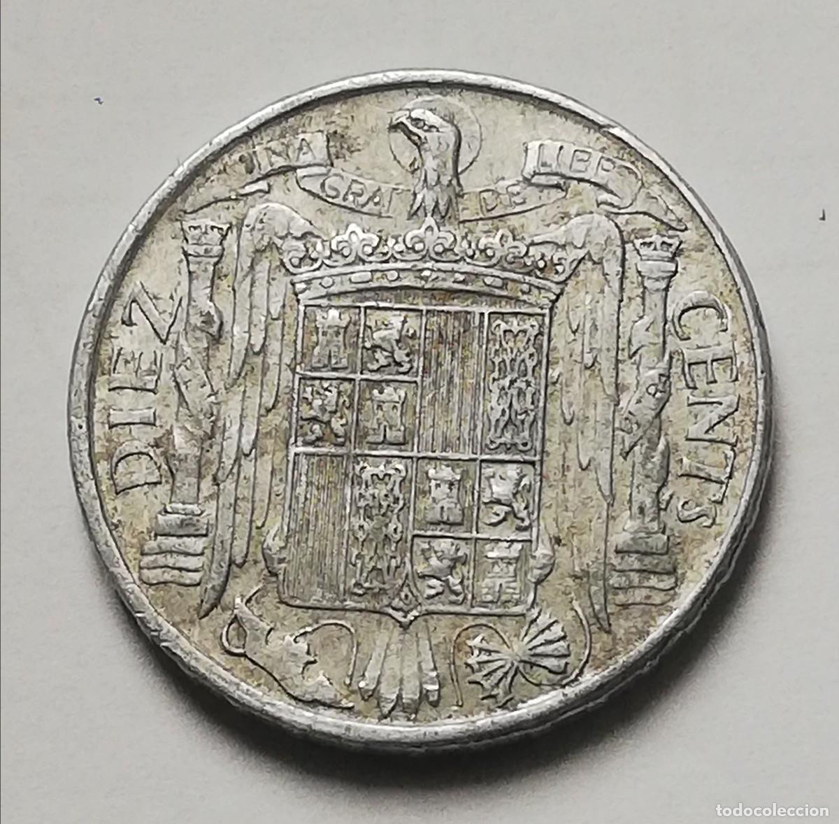 Monedas Franco: ## Estado Espa&ntilde;ol 10 C&eacute;ntimos de 1953 ## - Foto 2