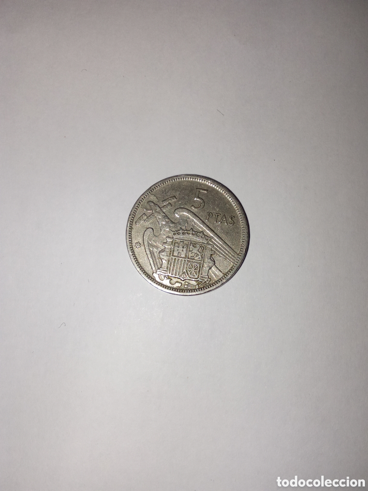 Monedas Franco: 5 pesetas de Francisco Franco - Foto 2