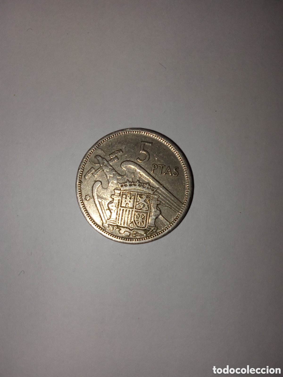 Monedas Franco: 5 pesetas de Francisco Franco - Foto 3