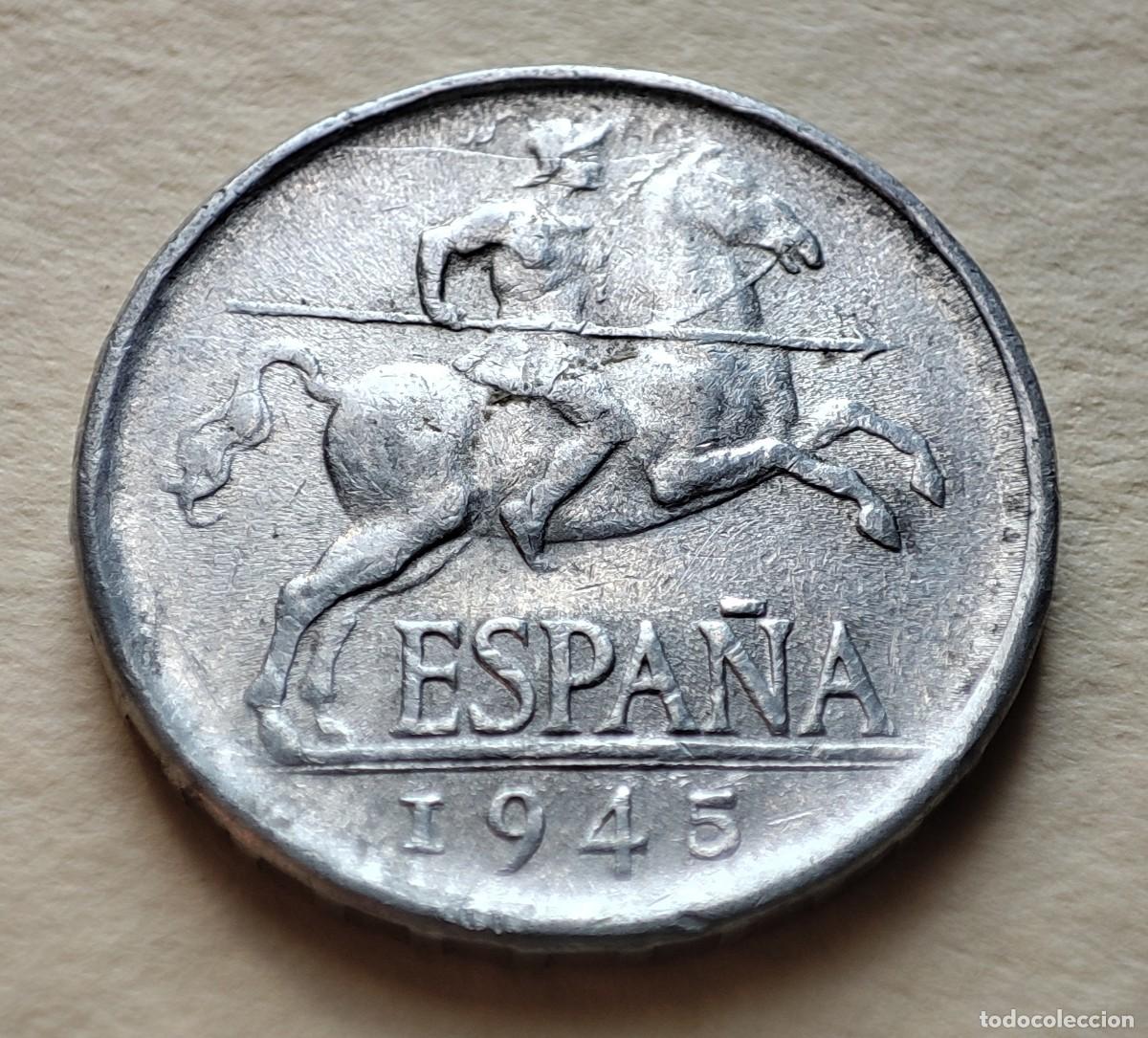 Monedas Franco: Moneda 5 C&eacute;ntimos 1945 Estado Espa&ntilde;ol - Foto 1