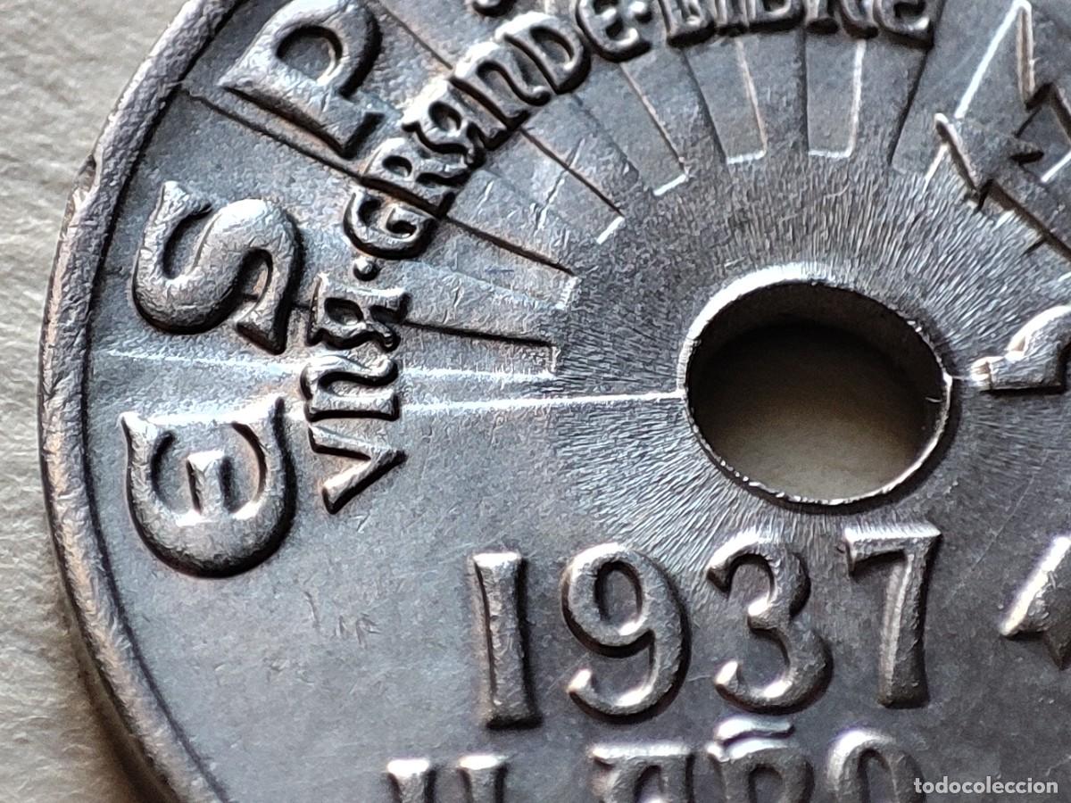 Monedas Franco: Moneda 25 C&eacute;ntimos 1937 Estado Espa&ntilde;ol - Foto 2