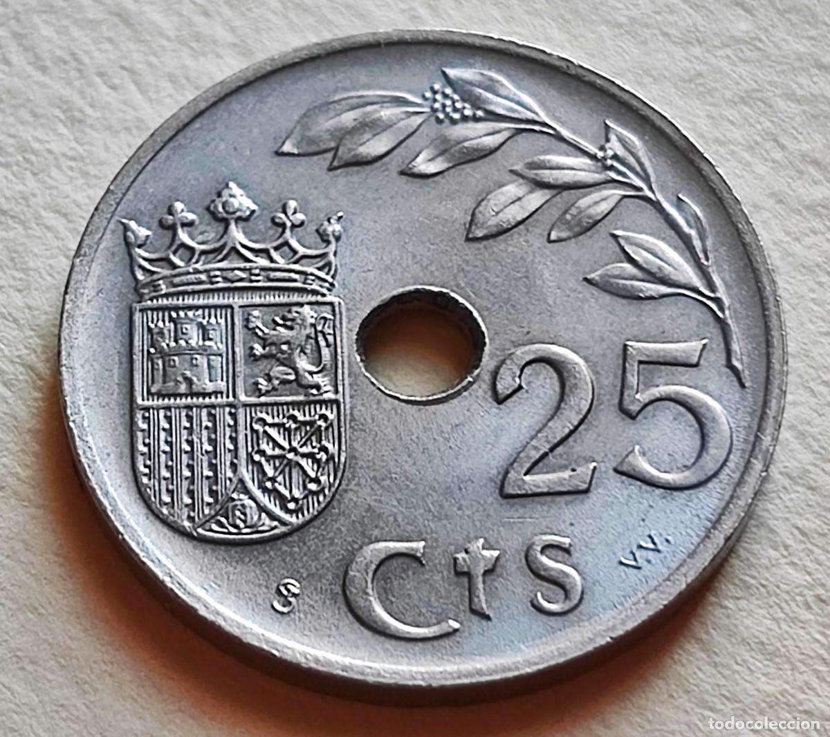 Monedas Franco: Moneda 25 C&eacute;ntimos 1937 Estado Espa&ntilde;ol - Foto 6