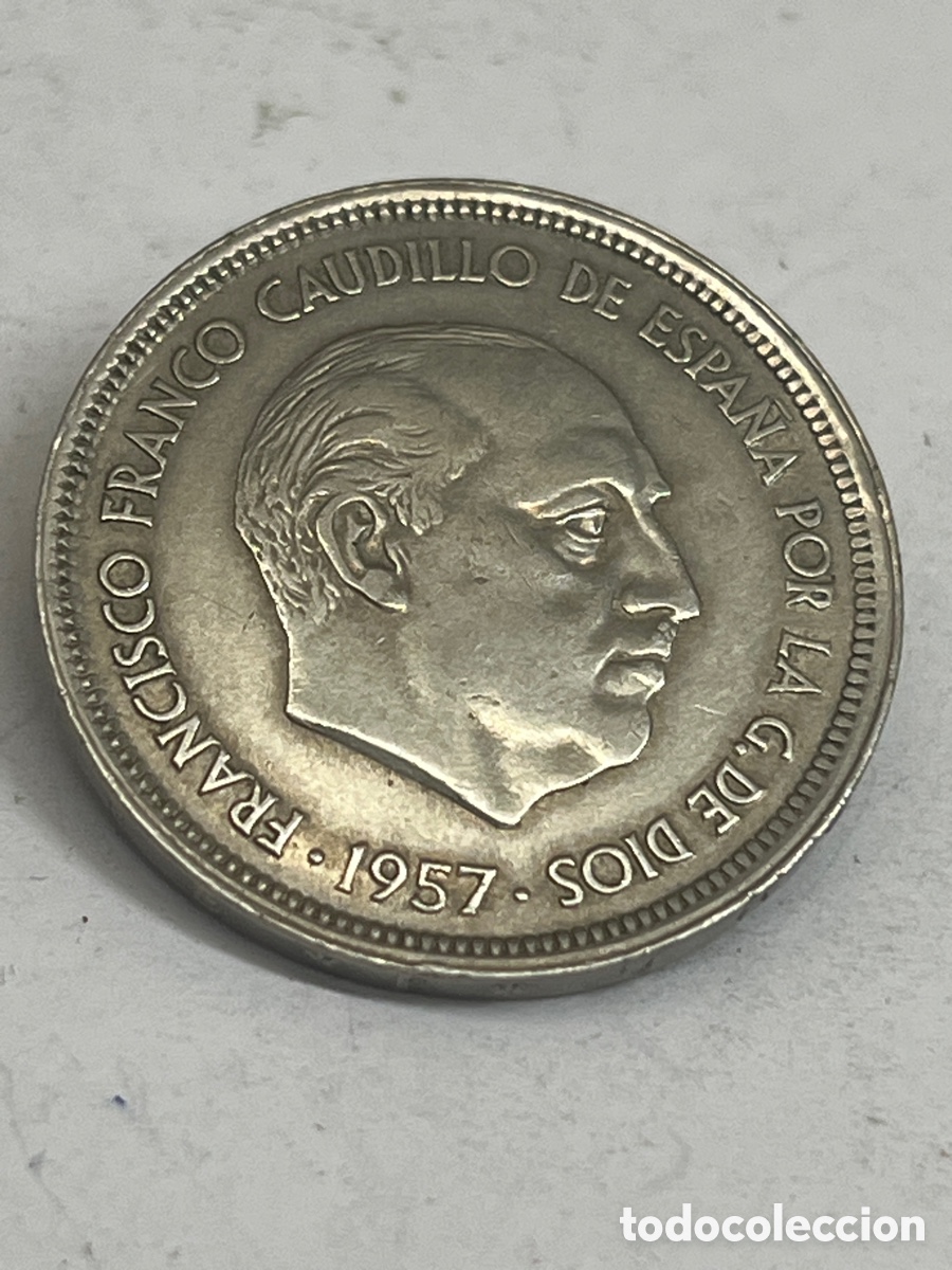 Monedas Franco: Moneda 50 pesetas 1957 E59 L51 - Foto 3