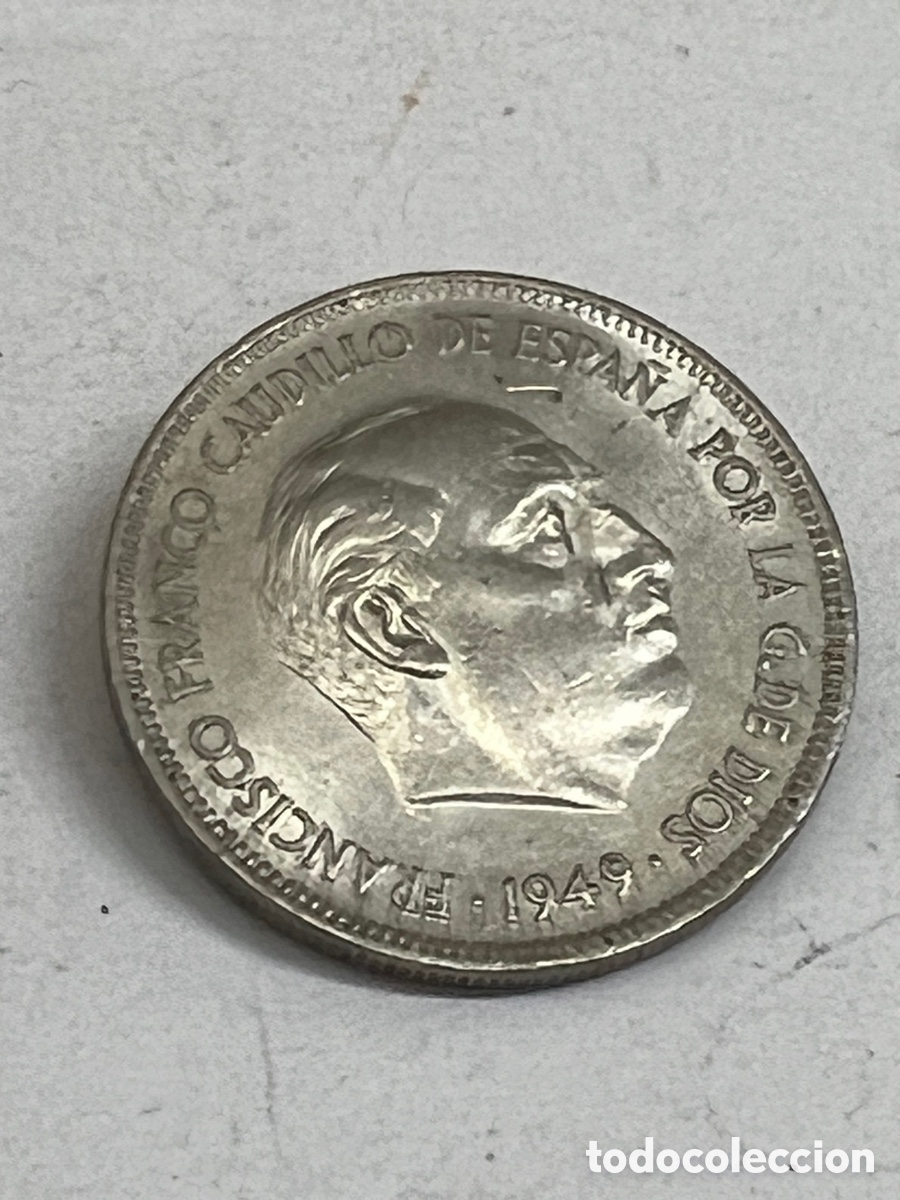 Monedas Franco: Moneda 5 pesetas 1949 E50 L51 - Foto 2