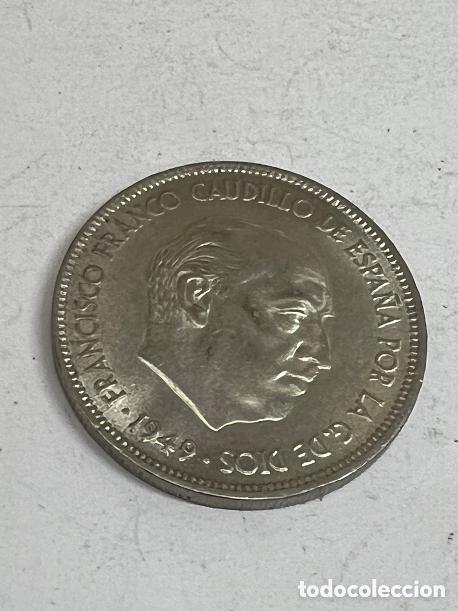 Monedas Franco: Moneda 5 pesetas 1949 E50 L51 - Foto 1