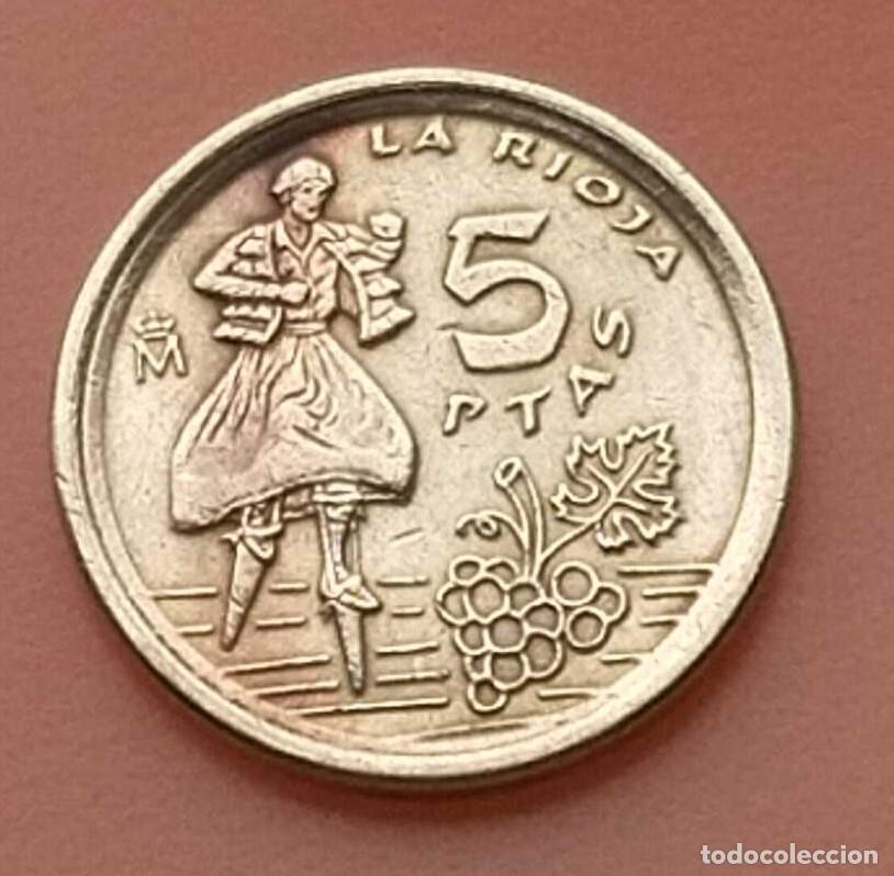 Monedas Franco: moneda 5 pesetas 1996 La Rioja - Foto 1
