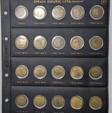 Monedas Franco: ESPAÑA COLECCIÓN PESETAS ESTADO ESPAÑOL 1944/1963 EN HOJA PARDO Nº 17 - ALGUNA SC.