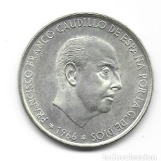 Monedas Franco: ESTADO ESPAÑOL-100 PESETAS-1966*19-69-PALO CURVO