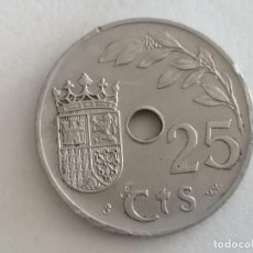 Monedas Franco: MONEDA 25 CENTIMOS 1937, II AÑO TRIVNFAL