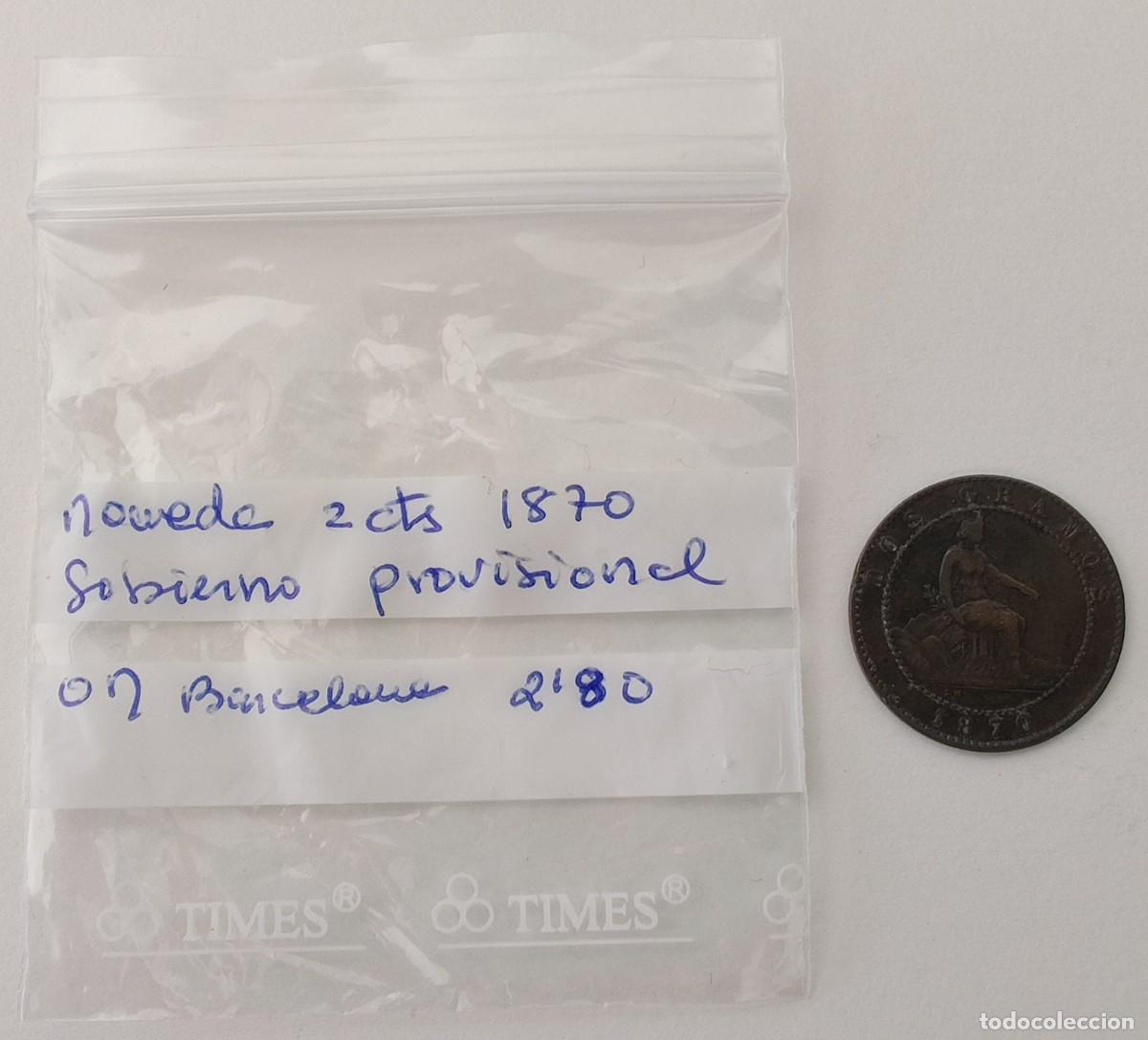 Monedas Franco: Moneda de 2 Centimos Gobierno Provisinal - Foto 5