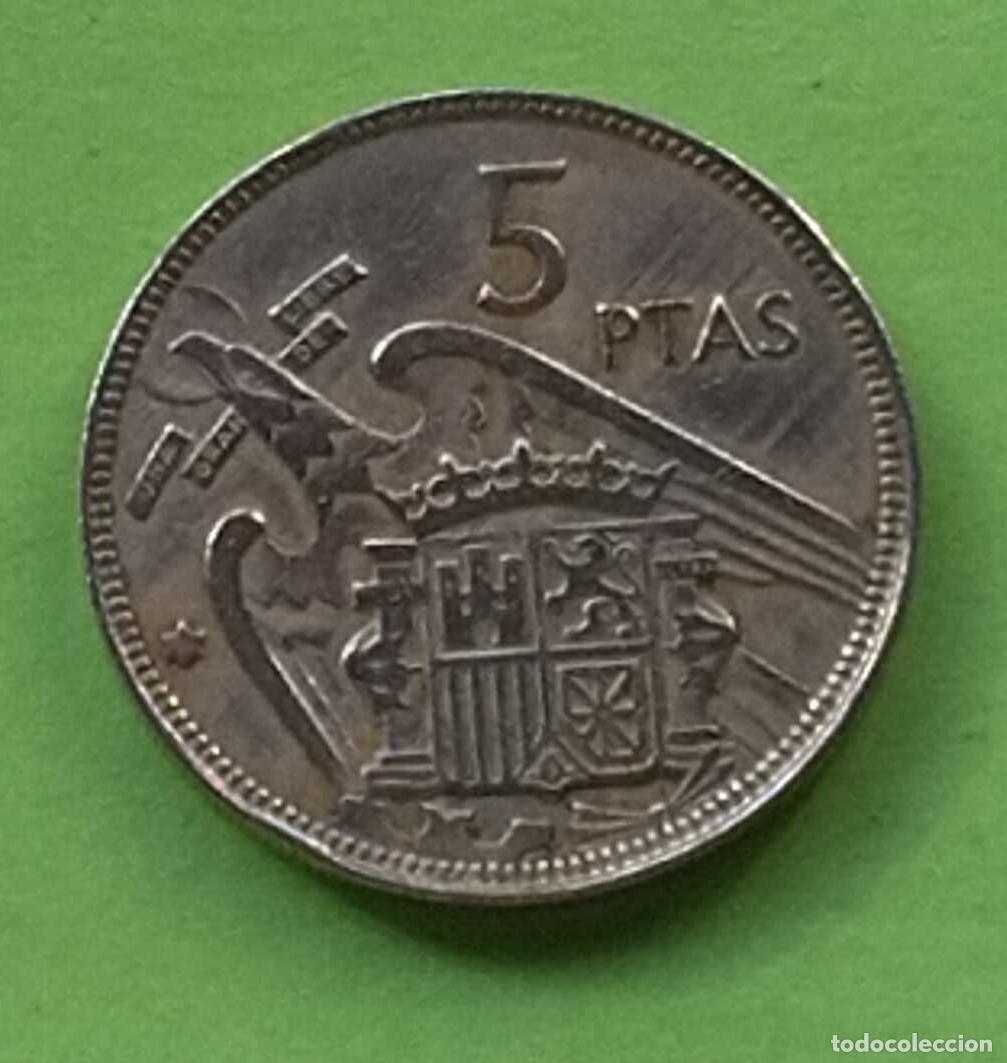 Monedas Franco: MONEDA 5 PESETAS 1957 - Foto 3