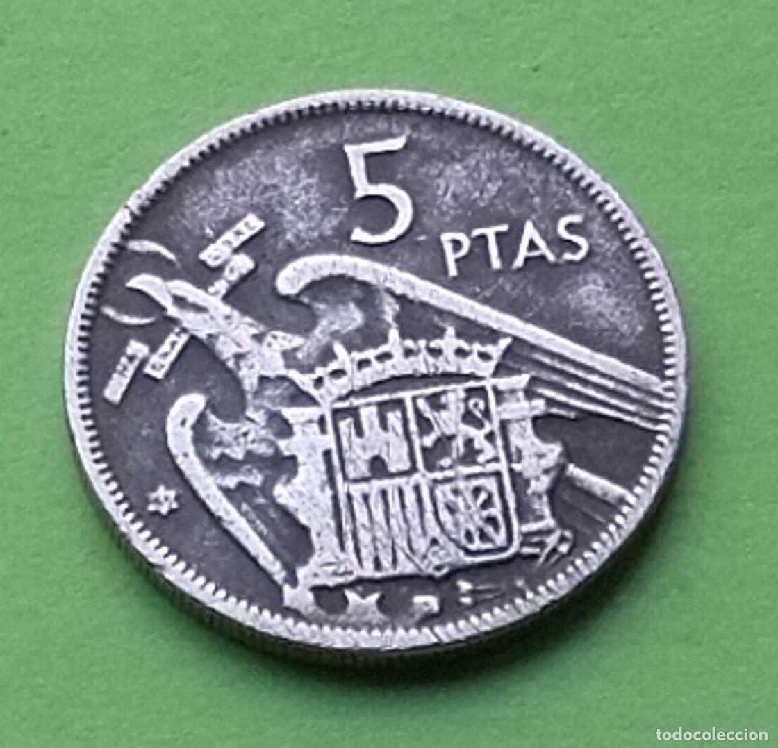 Monedas Franco: MONEDA 5 PESETAS 1957 - Foto 2