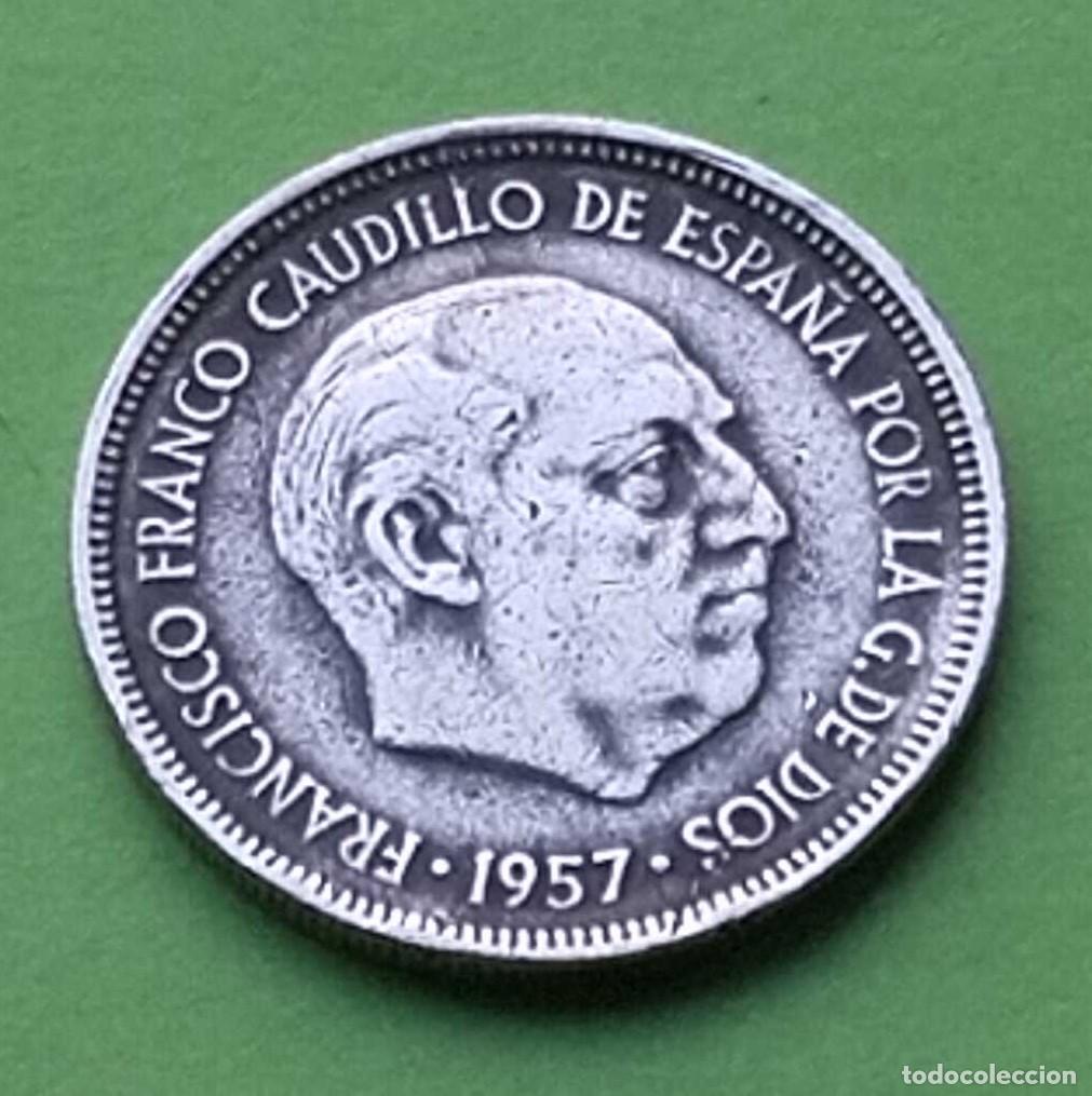 Monedas Franco: MONEDA 5 PESETAS 1957 - Foto 3