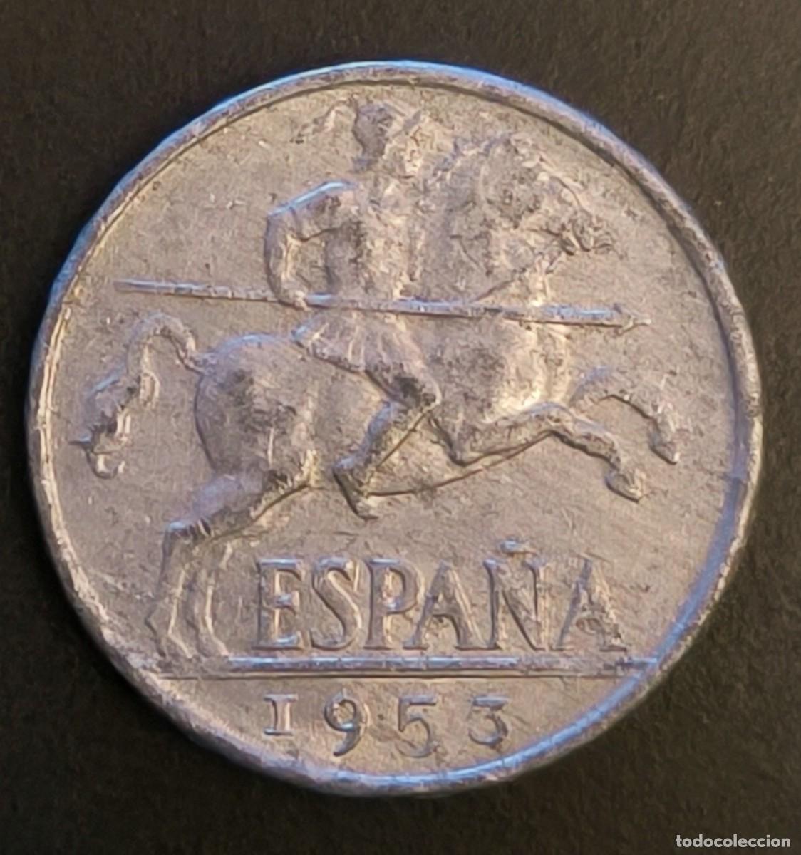 Monedas Franco: Espa&ntilde;a 10 c&eacute;ntimos, 1953 - Foto 2