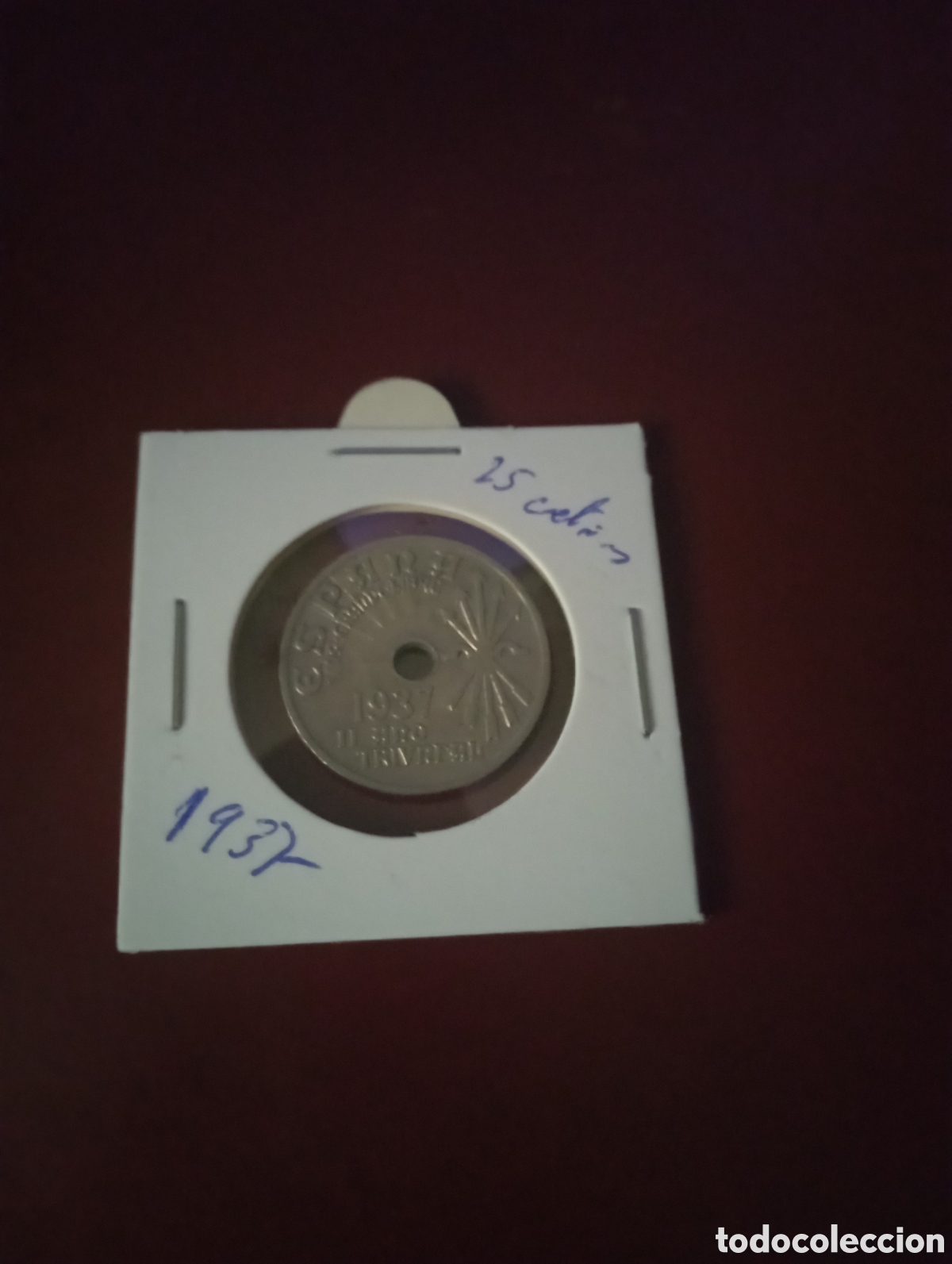 Monedas Franco: Moneda 25 c&eacute;ntimos de 1937 3 - Foto 1