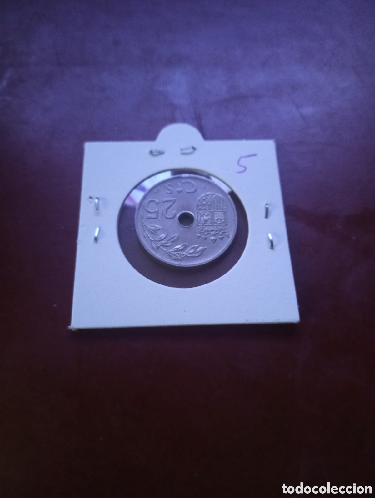 Monedas Franco: Moneda de 25 c&eacute;ntimos de 1937 5 - Foto 2