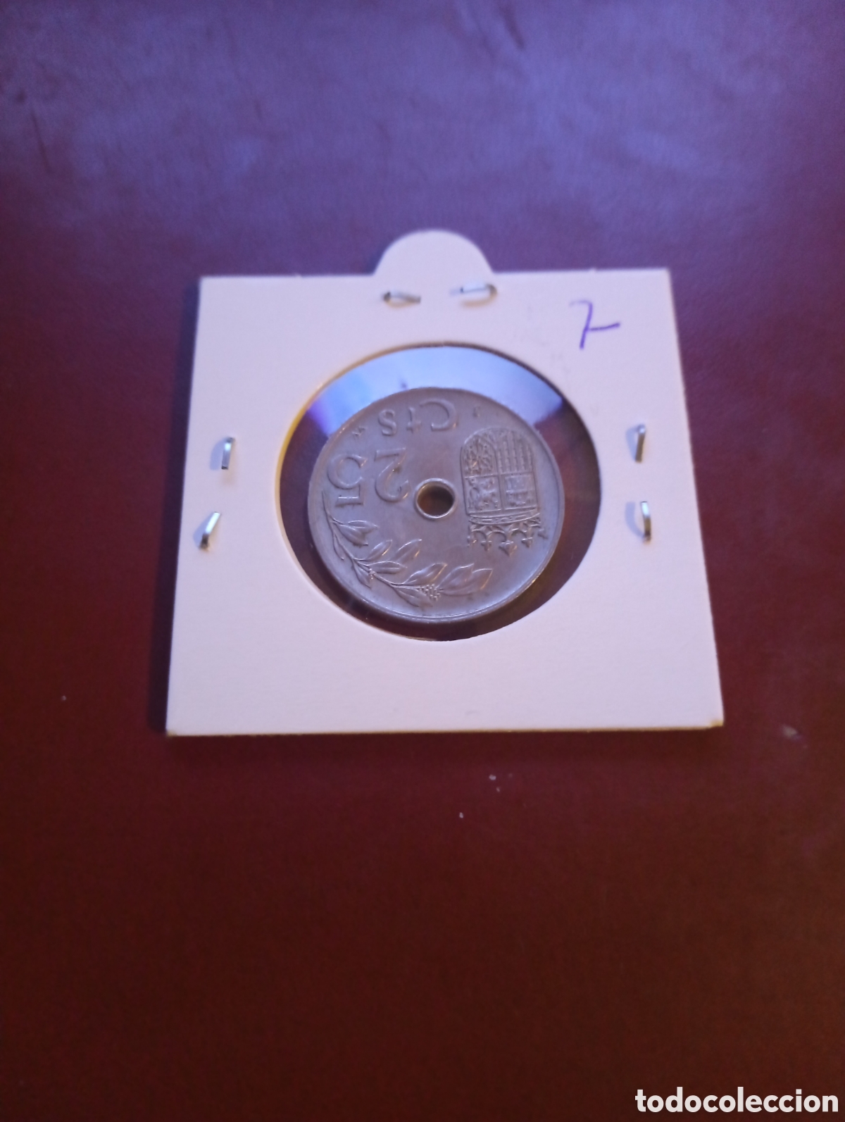 Monedas Franco: Moneda de 25 c&eacute;ntimos de 1937 7 - Foto 2