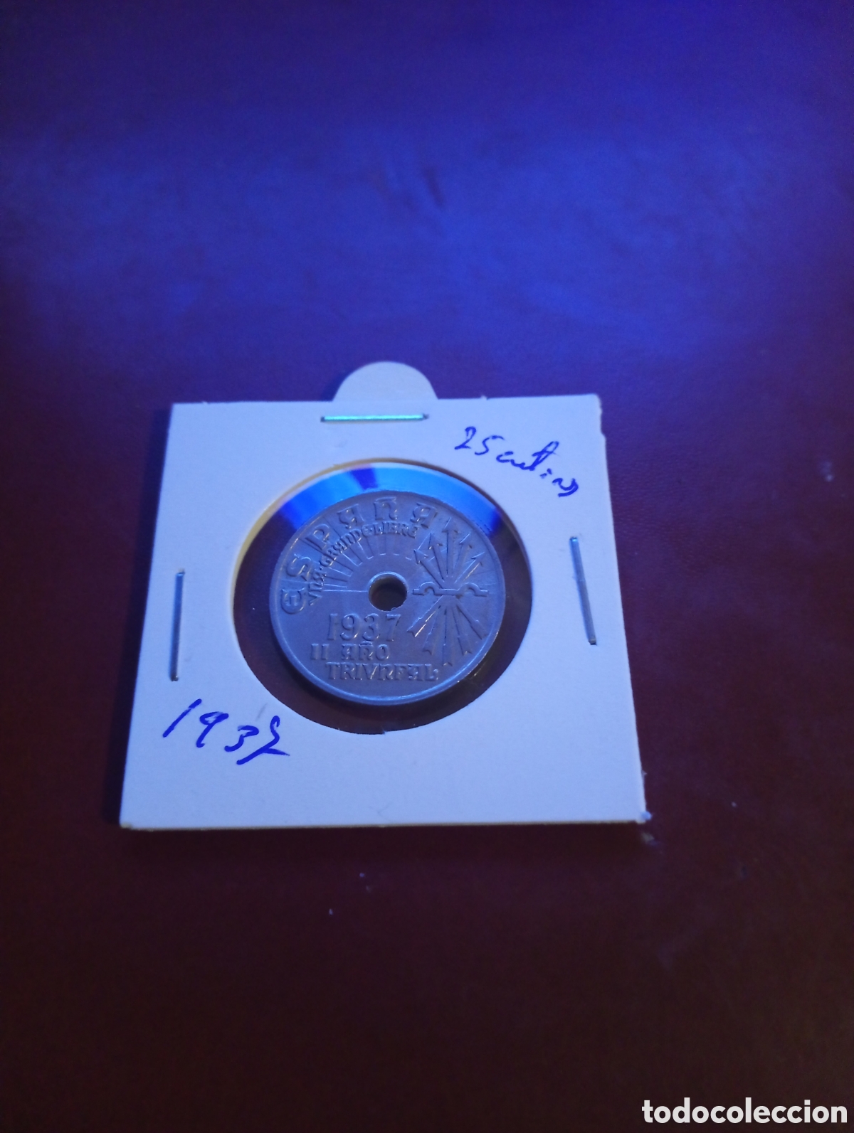 Monedas Franco: Moneda de 25 c&eacute;ntimos de 1937 8 - Foto 1