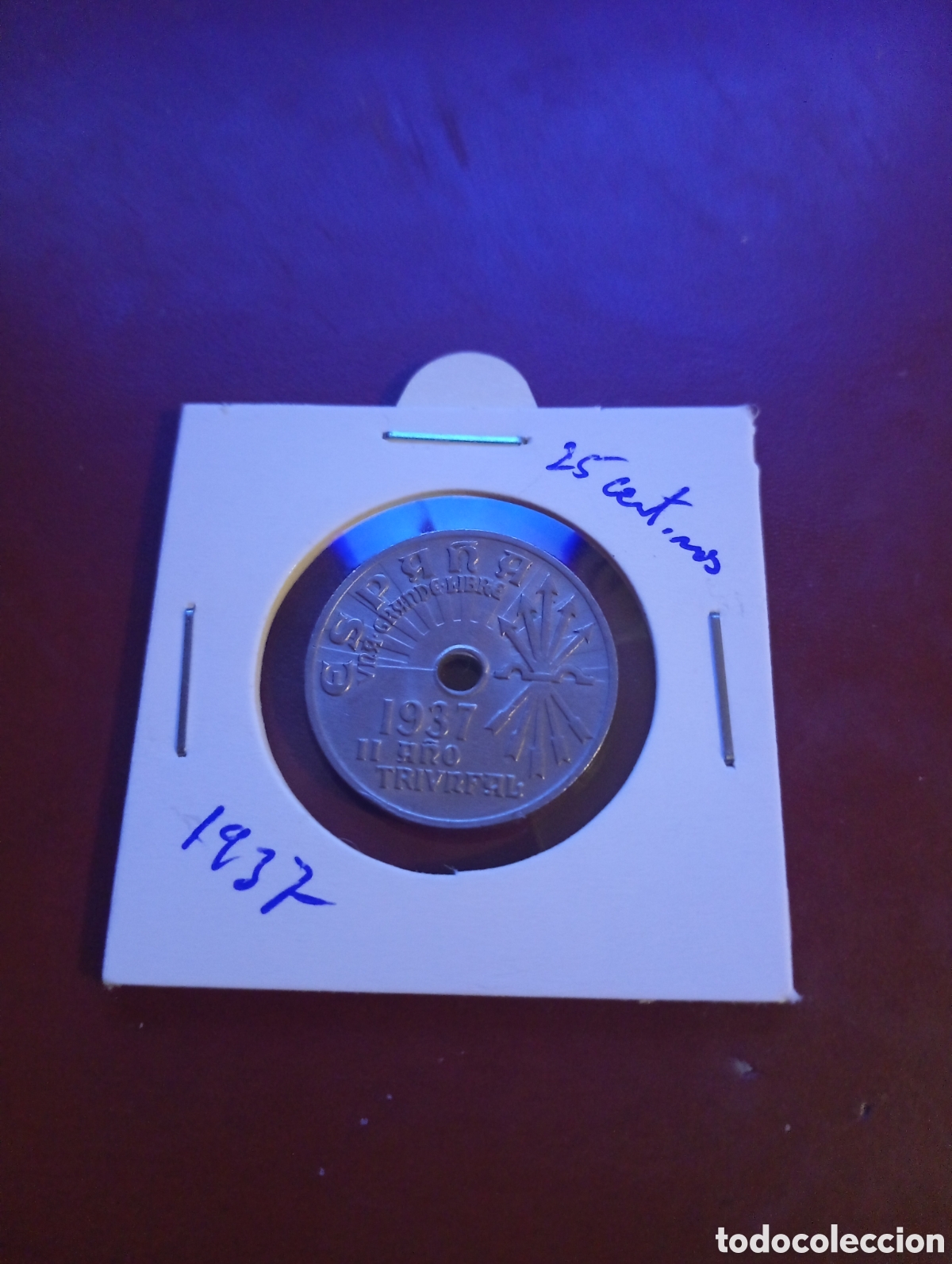 Monedas Franco: Moneda de 25 c&eacute;ntimos de 1937 9 - Foto 1