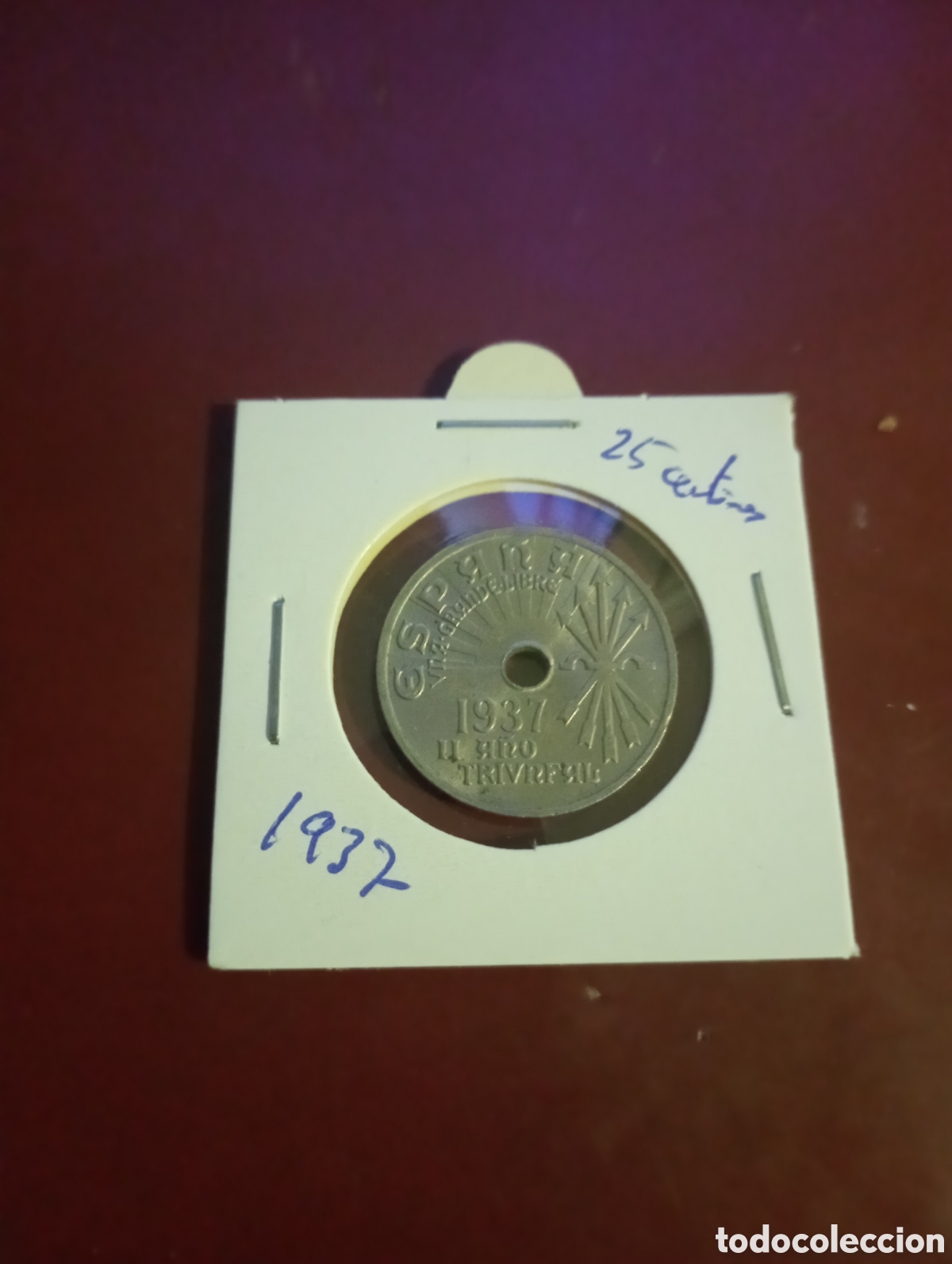 Monedas Franco: Moneda de 25 c&eacute;ntimos de 1937 11 - Foto 1