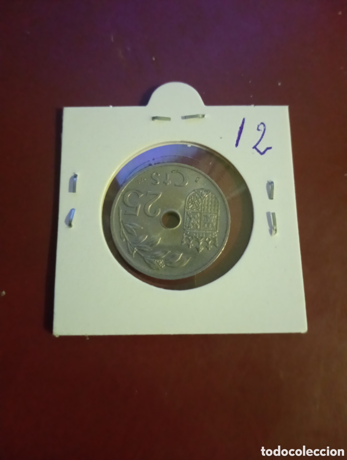 Monedas Franco: Moneda de 25 c&eacute;ntimos de 1937 12 - Foto 2