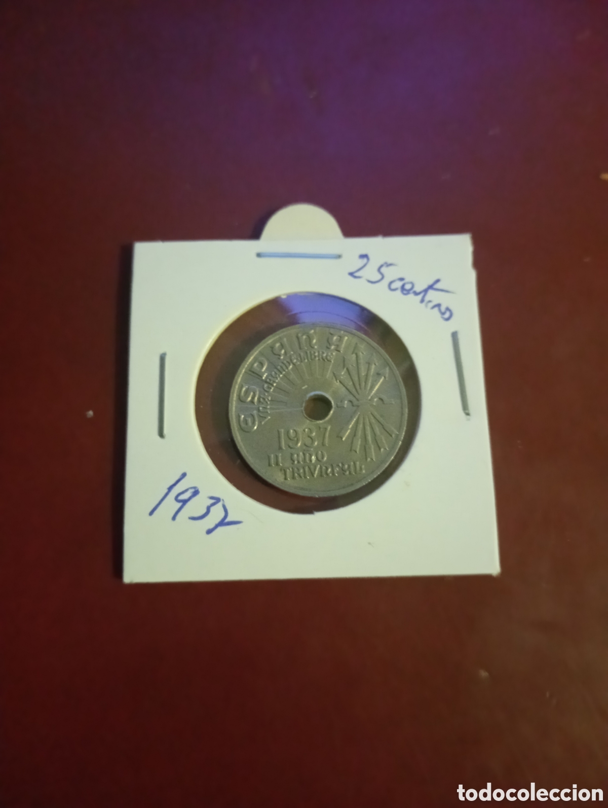 Monedas Franco: Moneda de 25 c&eacute;ntimos de 1937 12 - Foto 1