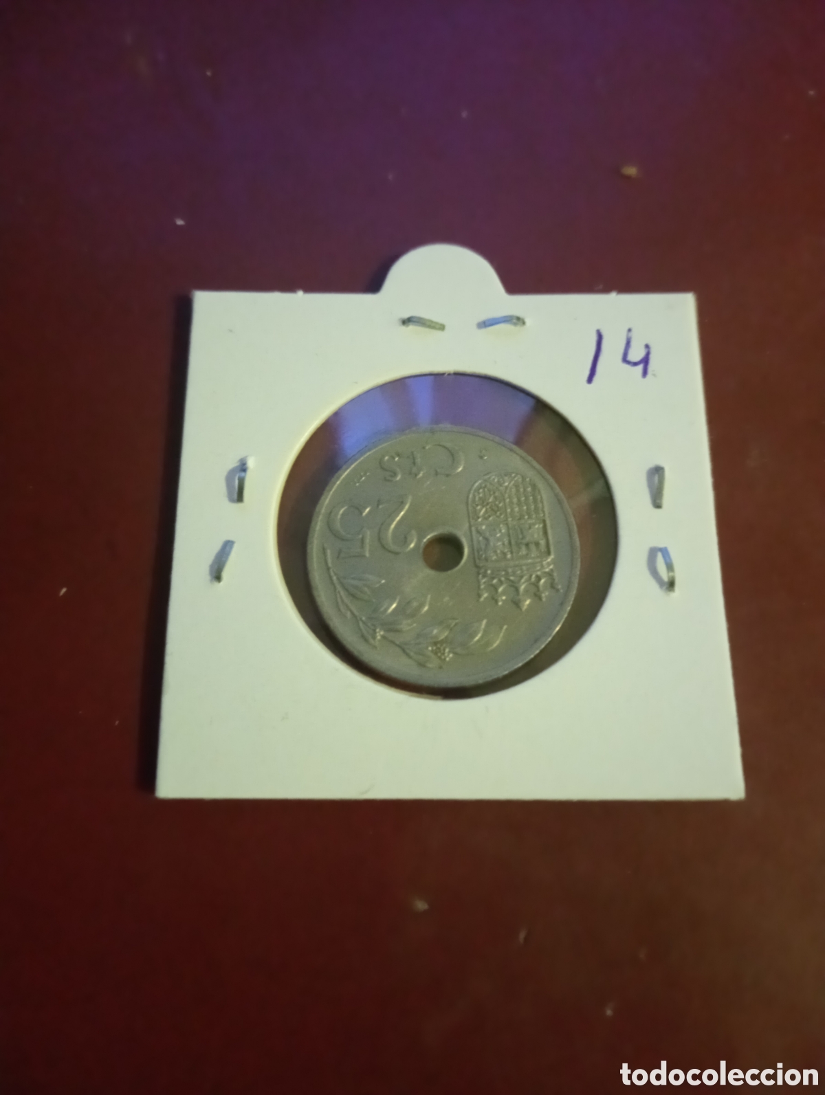 Monedas Franco: Moneda de 25 c&eacute;ntimos de 1937 14 - Foto 2