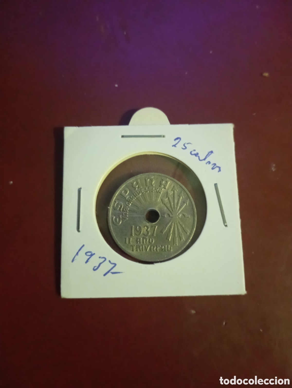 Monedas Franco: Moneda de 25 c&eacute;ntimos de 1937 14 - Foto 1