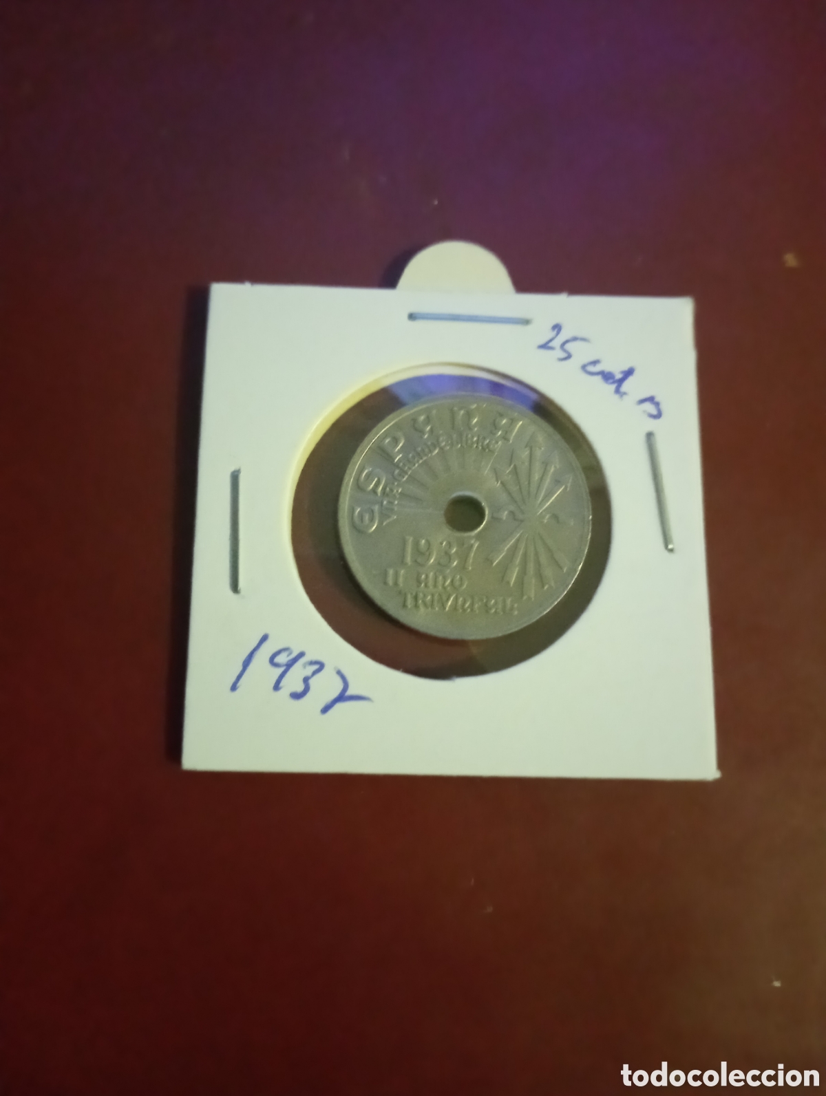 Monedas Franco: Moneda de 25 c&eacute;ntimos de 1937 18 - Foto 1