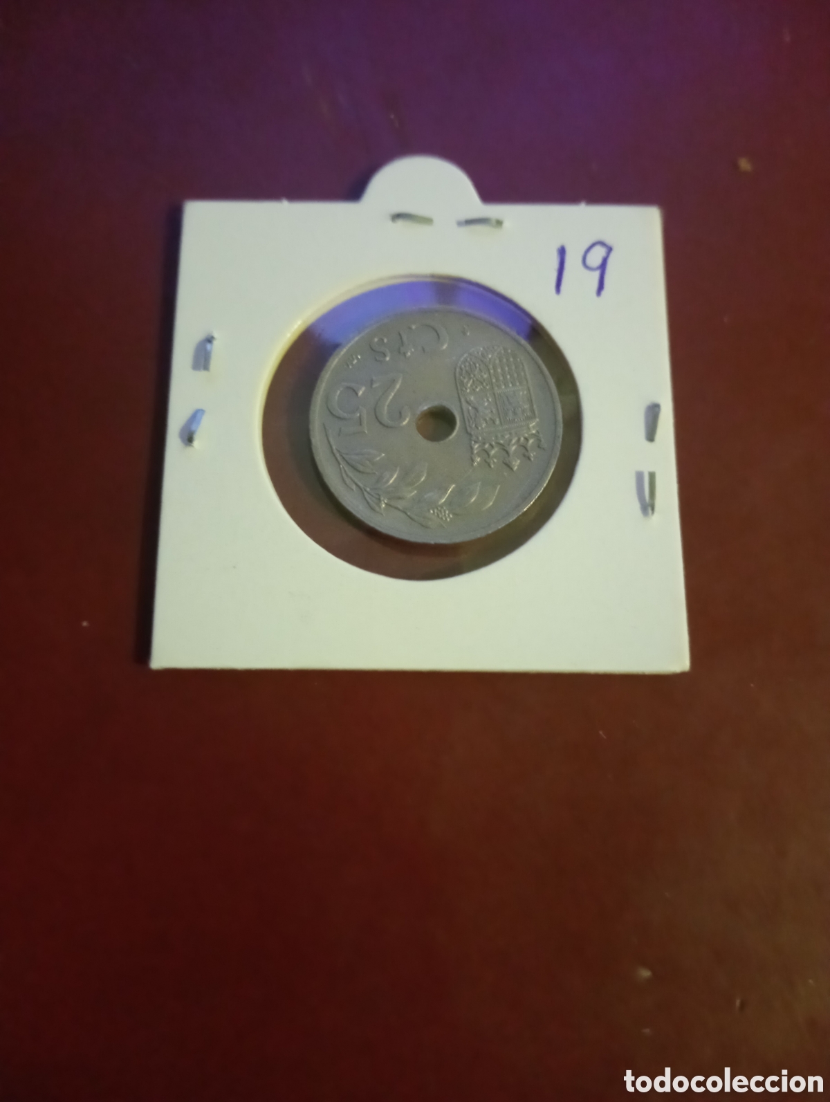 Monedas Franco: Moneda de 25 c&eacute;ntimos de 1937 19 - Foto 2