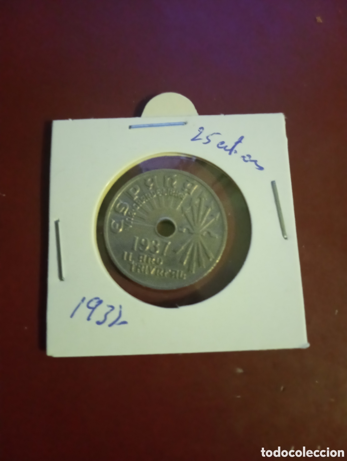 Monedas Franco: Moneda de 25 c&eacute;ntimos de 1937 19 - Foto 1
