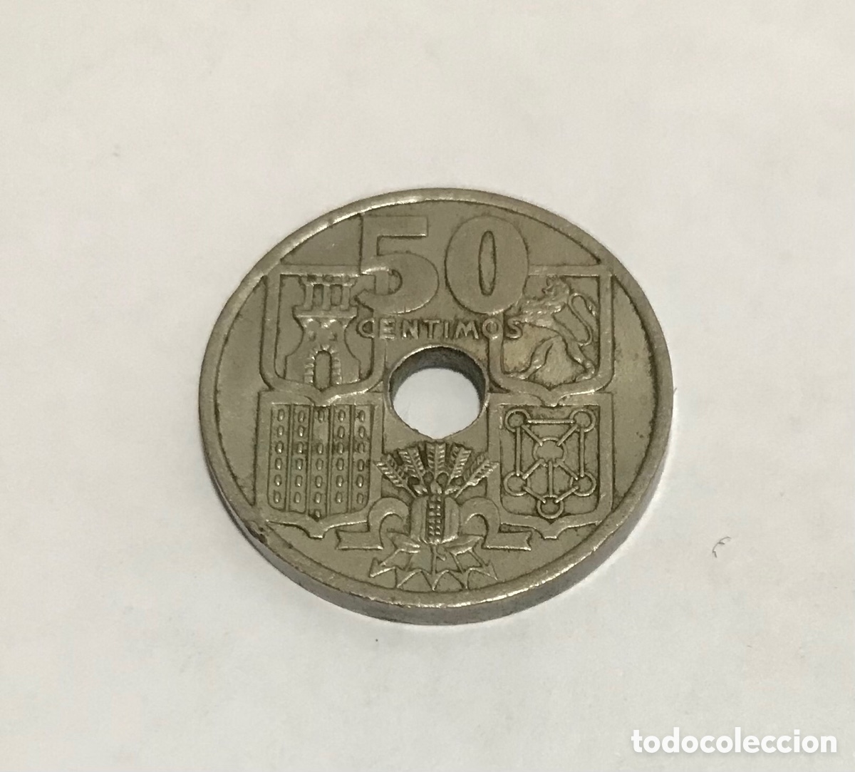 Monedas Franco: MONEDA 50 CENTIMOS ESPA&Ntilde;A 1949 - Foto 2